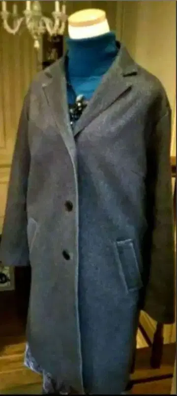 그레이 체스터 코트 가벼움! 다운 패브릭 (다운 & 페더 원단)