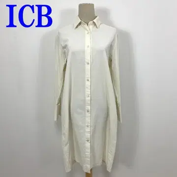 아이씨비 셔츠 원피스 코듀로이 면 화이트 9 C2148