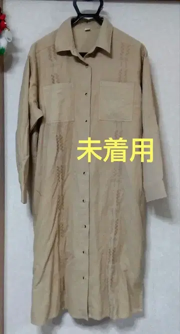 [새상품] 차이하네 카히코 베이지 긴팔 셔츠 원피스