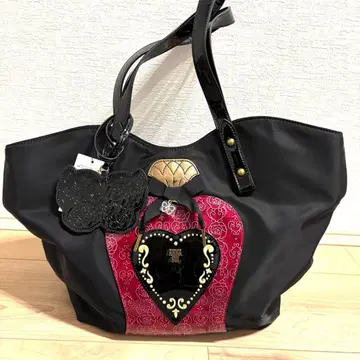 택 포함 미사용품 안나수이 나일론 토트백 에나멜 나비 참