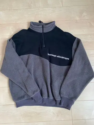 DIASPORA 하프 지퍼 플리스 자켓 그레이 블랙