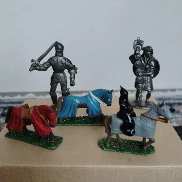 중세 기사와 말 피규어 5체 세트