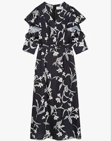 Lily Brown 보타니컬 플라워 새틴 원피스 LWFO221175