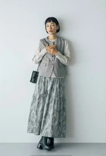 북유럽,  리버티 프린트 캉캉 스커트 / 페이즐리 무늬