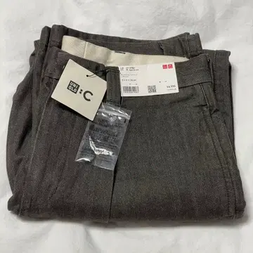 유니클로C 턱 스트레이트 팬츠/데님 다크 브라운 76cm