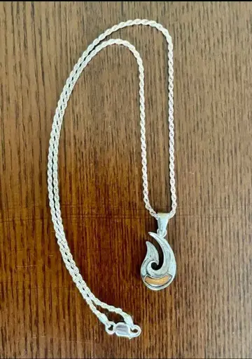 미사용 새상품 피쉬 후크(낚시 바늘) 디자인 실버 목걸이