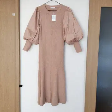 natural couture 베이지 니트 원피스