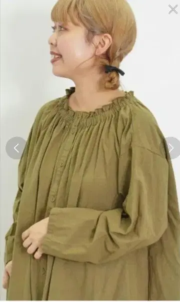 패턴 모듬 셔링 넥 원피스