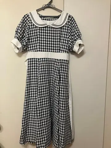 Maison de FLEUR canone 세일러 깅엄 원피스