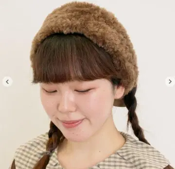 새상품 사만사 모스모스 인조 모피 헤어밴드 브라운 완판템