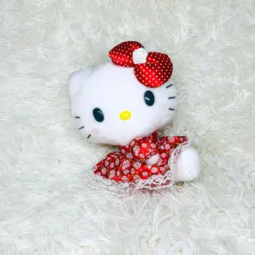 레어 새상품급 키티 원피스 봉제 인형 마스코트