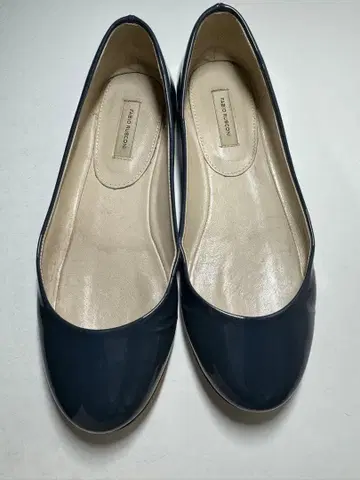 FABIO RUSCONI 네이비 블루 플랫슈즈 박스 포함