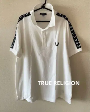 TRUE RELIGION 화이트 피케 셔츠 L 사이즈