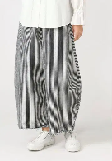 basco 마오 팬츠 히코리 스트라이프 코쿤 실루엣
