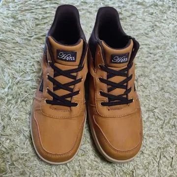 AHWK 브라운 가죽 하이컷 스니커즈 여성용 24cm 겨울 신발