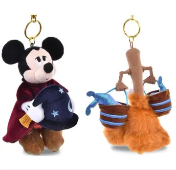 [정품] 세트 미키마우스 마법사 빗자루 키체인