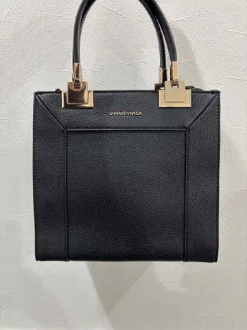 SAMANTHAVEGA 블랙 가죽 핸드백