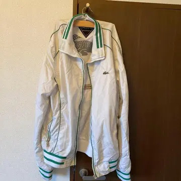 LACOSTE 나일론 자켓 XL 화이트/그린