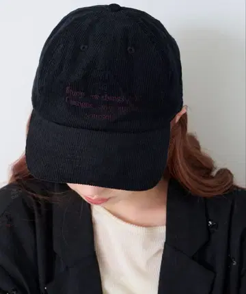Kastane 자수 코듀로이 캡 블랙