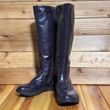 KALSO earthshoe 퍼플 에나멜 롱 부츠 사이즈 23cm