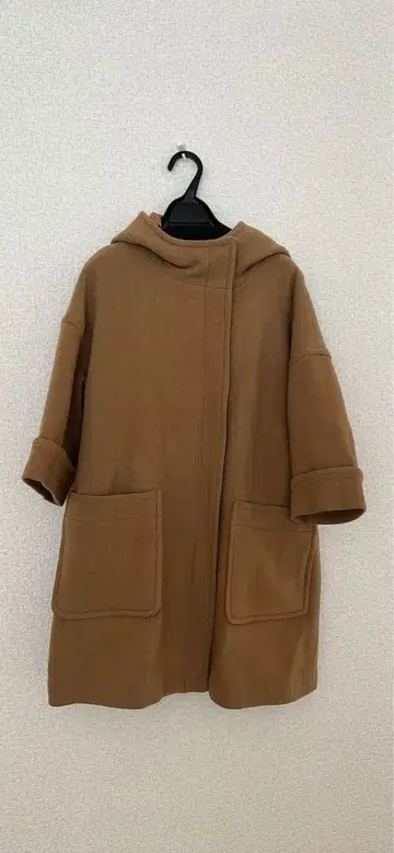 FLORENT 후드 부착 브라운 오버 사이즈 코트