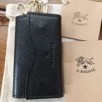 미사용 새상품 일비종떼 IL BISONTE 키케이스 블랙
