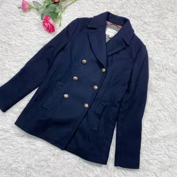 바나나리퍼블릭 더블 브레스트 피 코트 네이비 골드 버튼