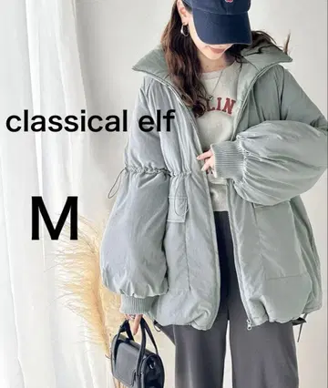 클래식 엘프 다운 스탠드 드로스트 볼륨 충전솜 패딩 코트