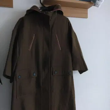 노카라 후드 자켓 올리브 그린