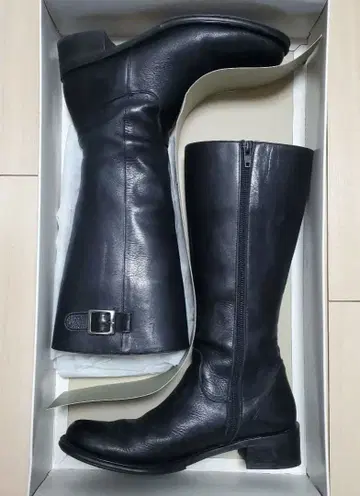 블랙 가죽 롱 부츠 23.5