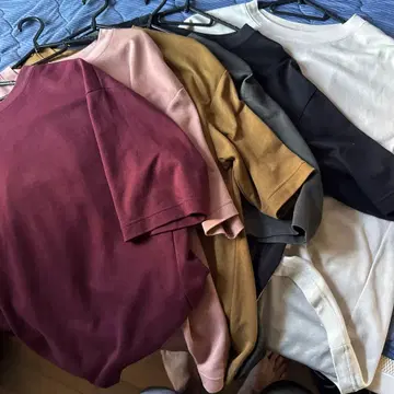 유니클로 UNIQLO T 에어리즘 코튼 오버사이즈 T셔츠 6개 세트