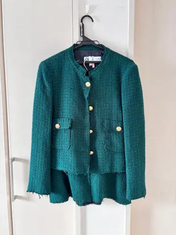 ZARA 그린 트위드 자켓&스커트 세트