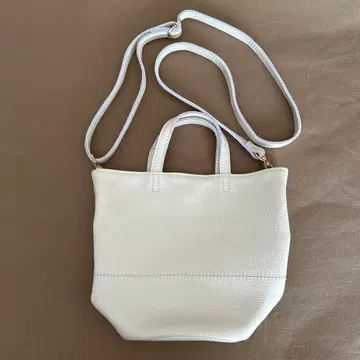 COOCO 화이트 가죽 2way 백 숄더백 소가죽