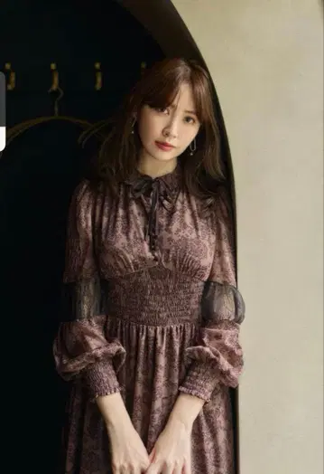 윈터 플로럴 롱슬리브 드레스 S 사이즈