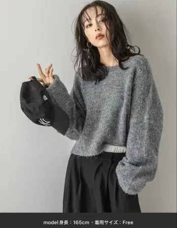 미사용 새상품 라지엠 멜란지 니트탑 그레이 프리