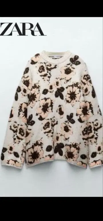 ZARA 인기 완판 꽃무늬 니트 스웨터