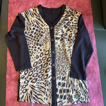 여성용 가디건 애니멀 무늬 M