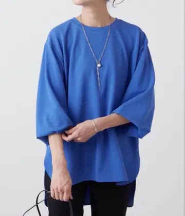 미사용에 가까운 비어즐리 T 블라우스 0호 블루