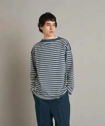 새상품급 안데르센 안데르센 코튼 보더 니트 블루x화이트 XXL