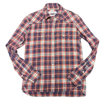 REMI RELIEF 긴팔 체크 스냅 버튼 셔츠 L 사이즈