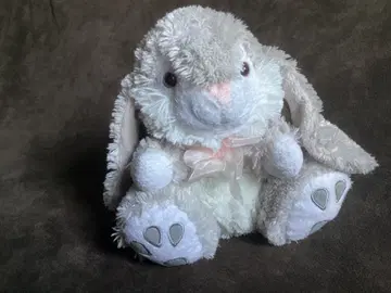 토끼 봉제 인형 늘어진 귀 토끼 그레이와 화이트 롭이어 높이 25cm