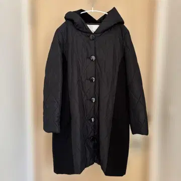 쿨 카레안 후드 부착 코트 블랙