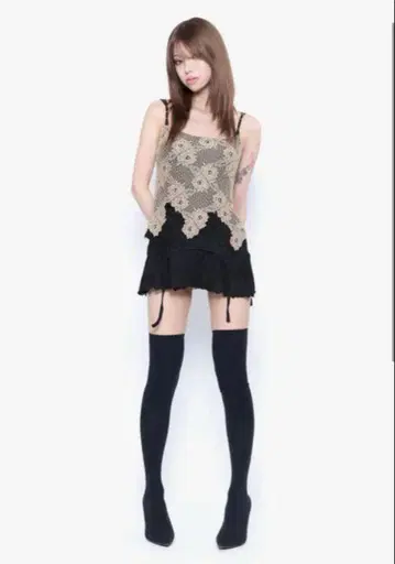 새상품 theredthread S 커팅 레이스 드레스