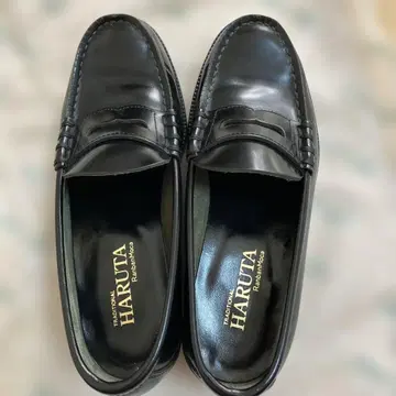 HARUTA 블랙 로퍼 가죽 25.5