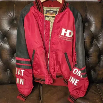 Harley-Davidson 레드 바시티 자켓 L 구제 의류