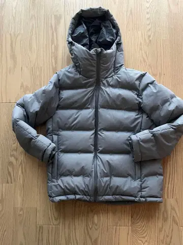 UNIQLO 후드 부착 심리스 다운 자켓 XL 그레이