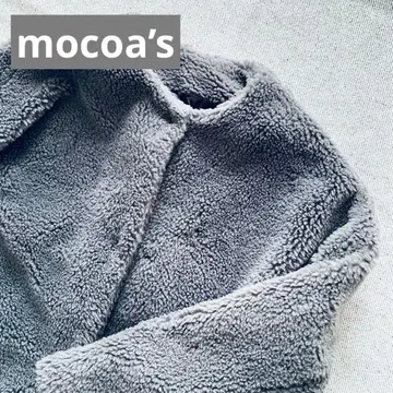 [ mocoa's ] 모코모코 보아 소재 그레이 자켓 숏코트