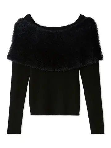 frayid 퍼 케이프 니트