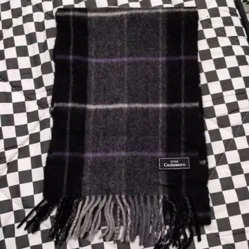 퓨어 캐시미어 순수 캐시미어 체크 무늬 머플러 cashmere