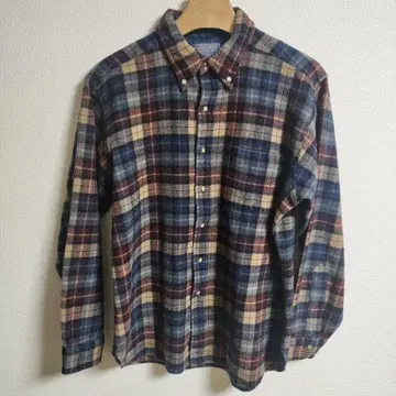 [ PENDLETON ] 레어 70s 좋은 배색 울 체크 버튼 다운 셔츠
